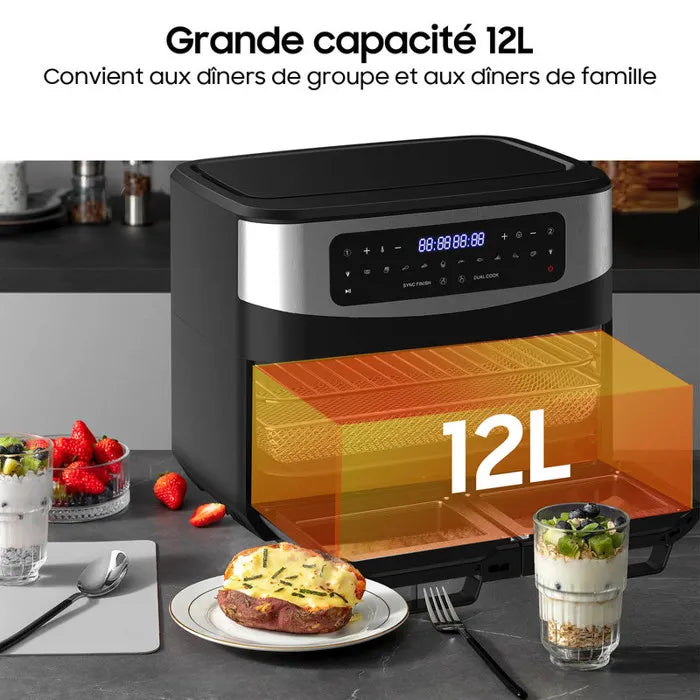 AirFryer | Double Compartiment 12L | Cuisson Croustillante et Saine